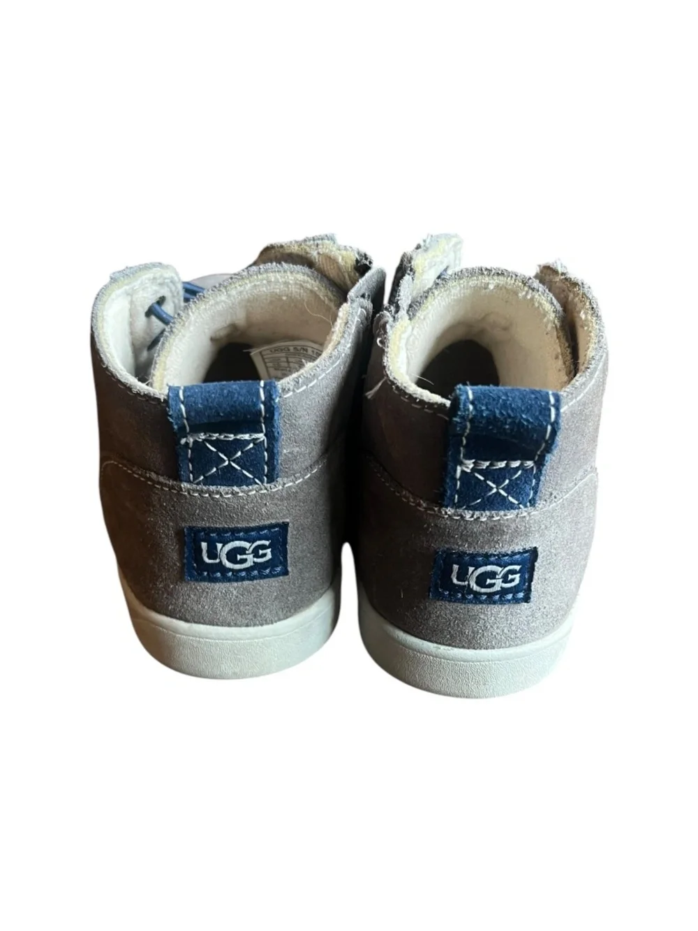 UGG Toddler Boys Gray Suede Chukka Boots Size 10 Side Zip Sneakers